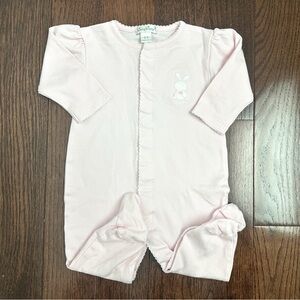 Kissy Kissy Soft Pink Footie with Bunny Embroidery
